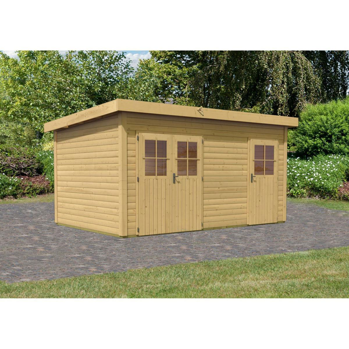 Karibu Gartenhaus Mattrup 28 mm naturbelassen Bild 3