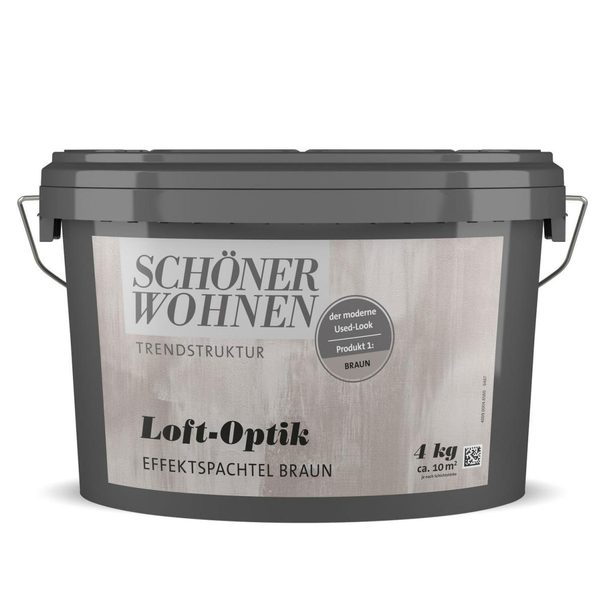 Schöner Wohnen Farbe Loft-Optik Effektspachtel 4 kg Braun