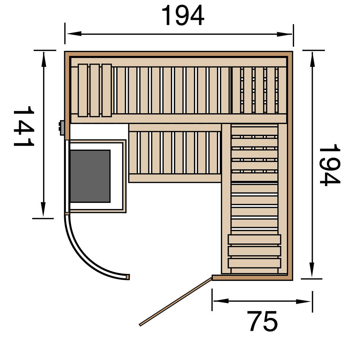 Weka Design-Sauna „Sara 1“, 7,5 kW Bild 3