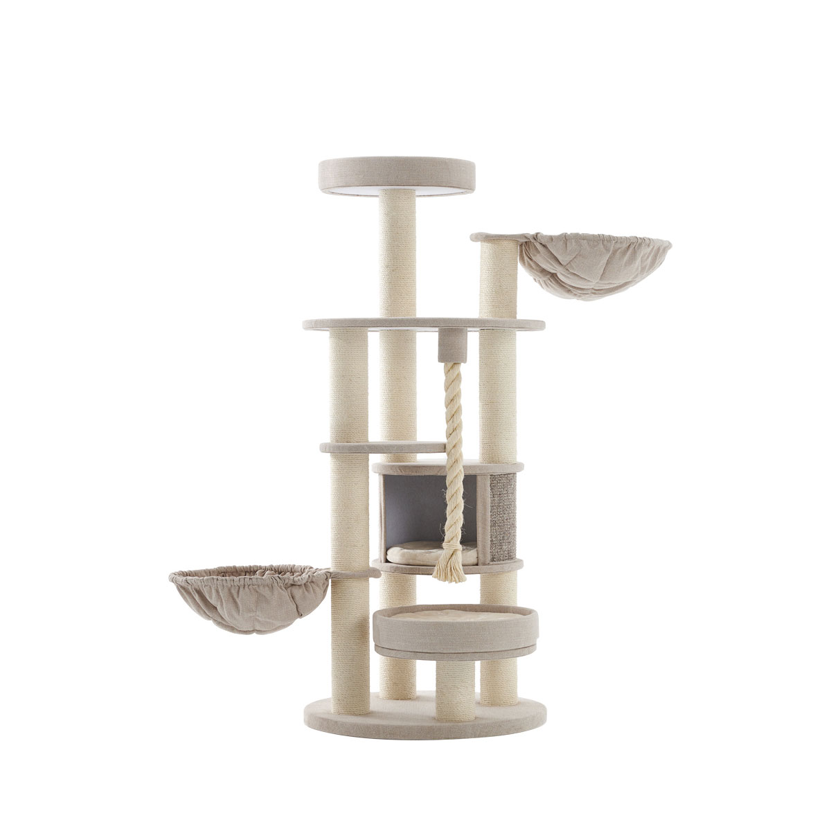 Nobby Kratzbaum Fida 70 x 70 x 165 cm cream-leinenoptik