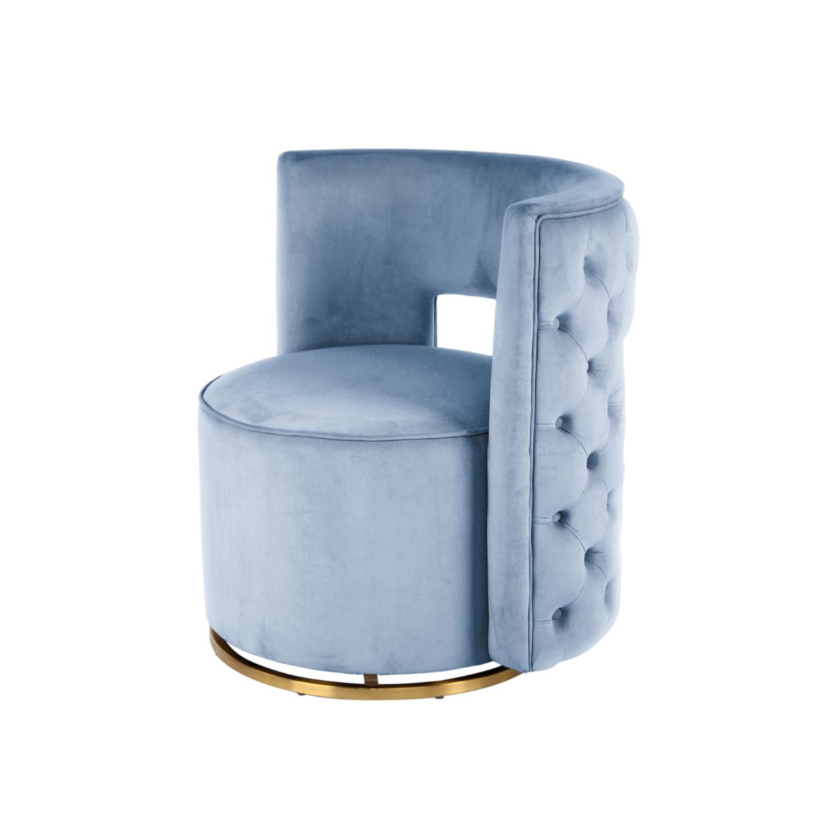 Sessel Drehsessel Beverly 125 hellblau gold