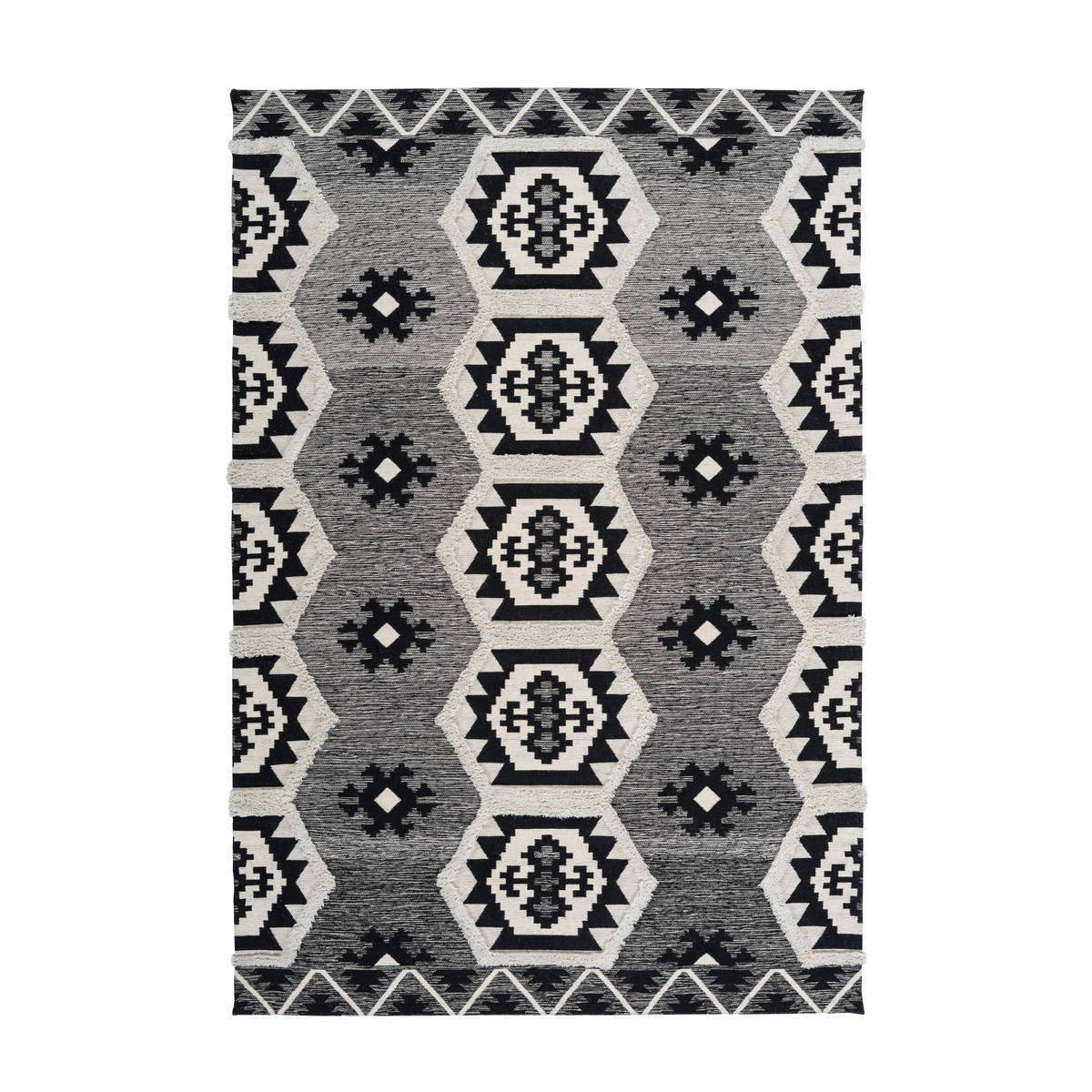 Ethno-Teppich Ethnie 300 grau