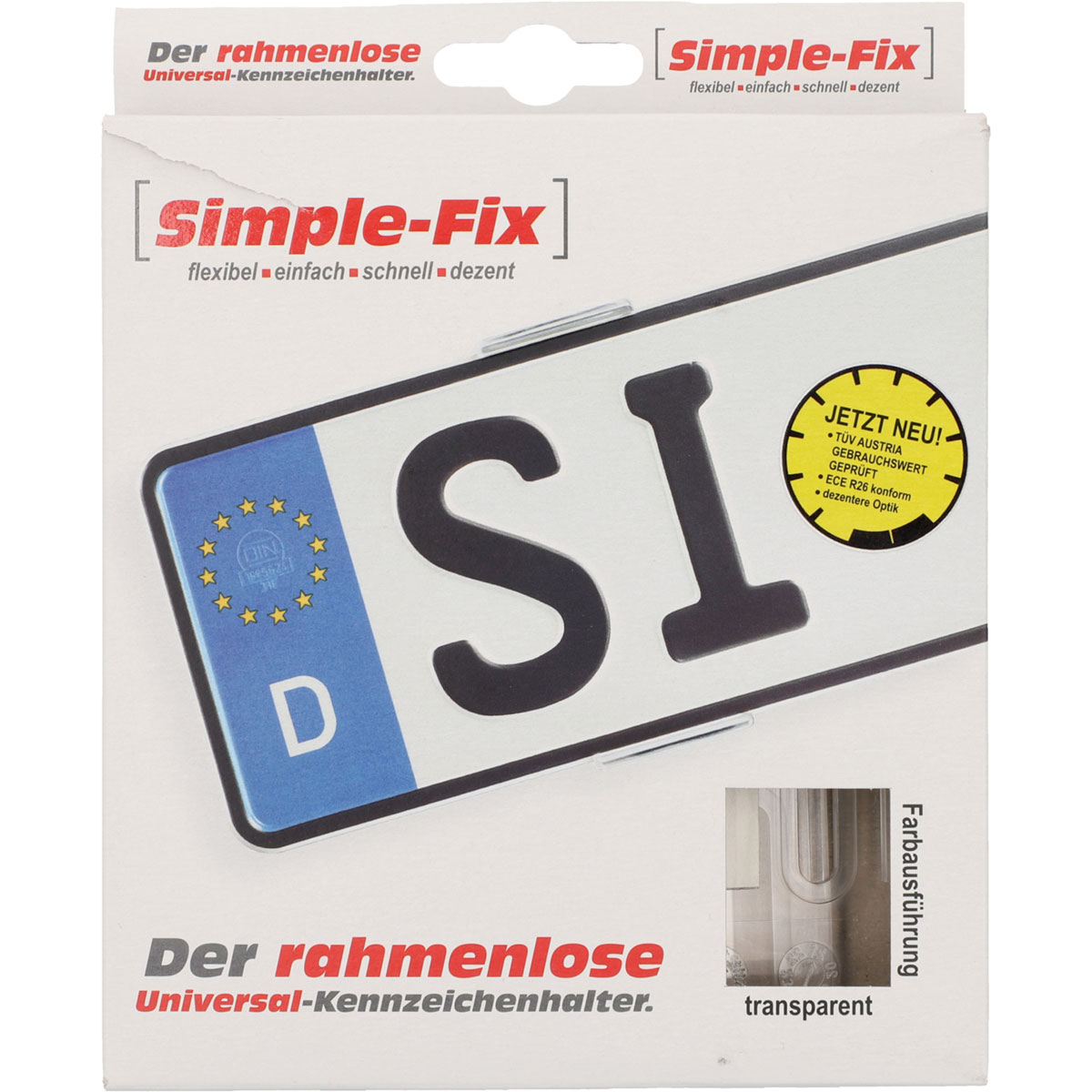 Kennzeichenhalter simple fix transparent Bild 2