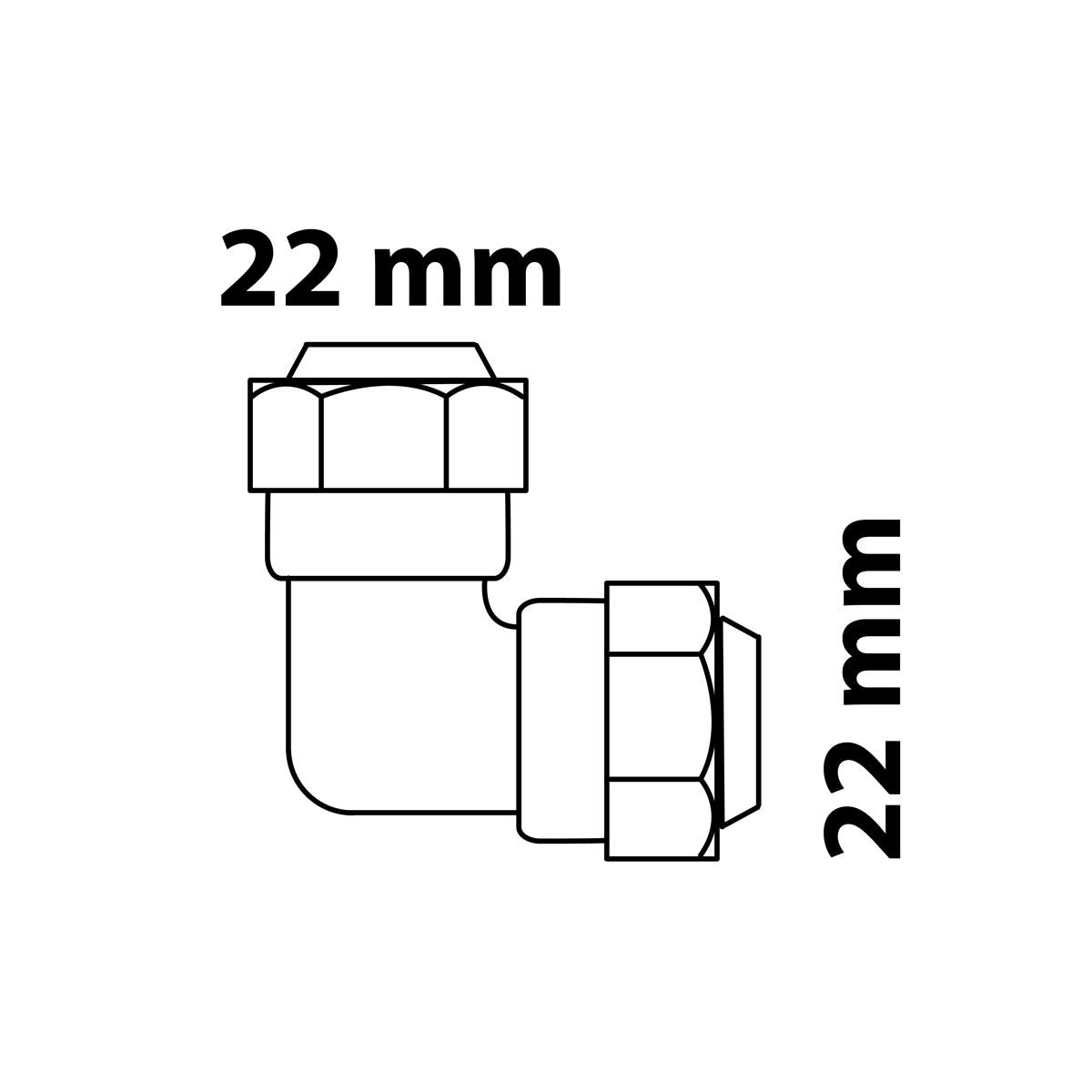 Kirchhoff Winkel 90 22 mm Klemmfitting für CU-Rohr Bild 2