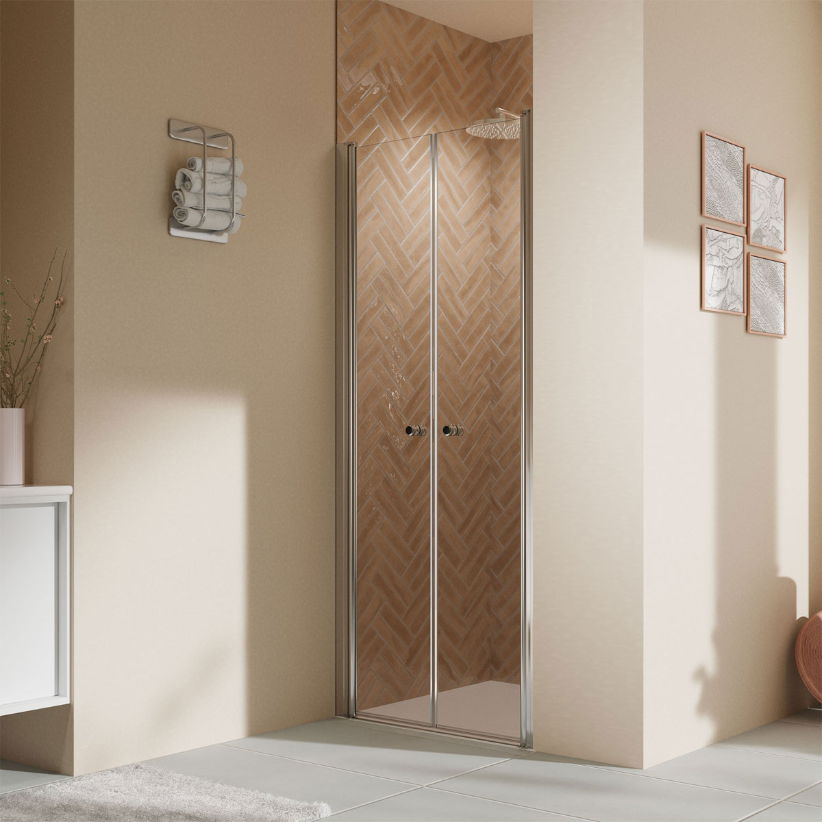 Breuer  QUICK72 Elana 2.0 Pendeltür Nische Alu silber matt Klarglas 900 mm