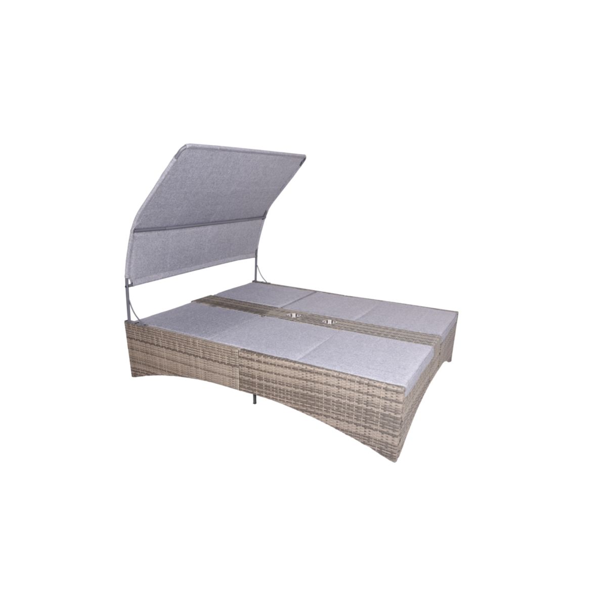 Garden Pleasure Doppelliege PESCARA Stahl, Kunststoffgeflecht, grau, schwarz