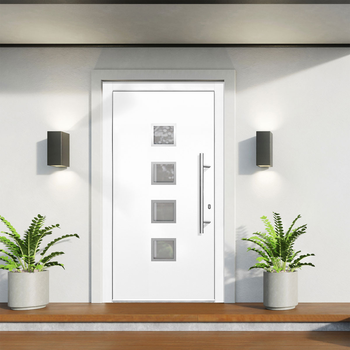 Kunststoff-Haustür Prestige KP08 DIN R weiß 100 x 210 cm Bild 5