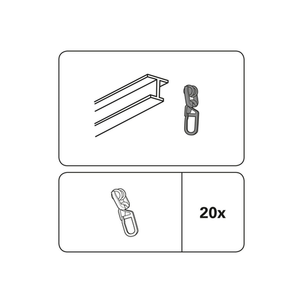 Gardinia T-Rollringe mit Faltenlegehaken weiß Bild 3