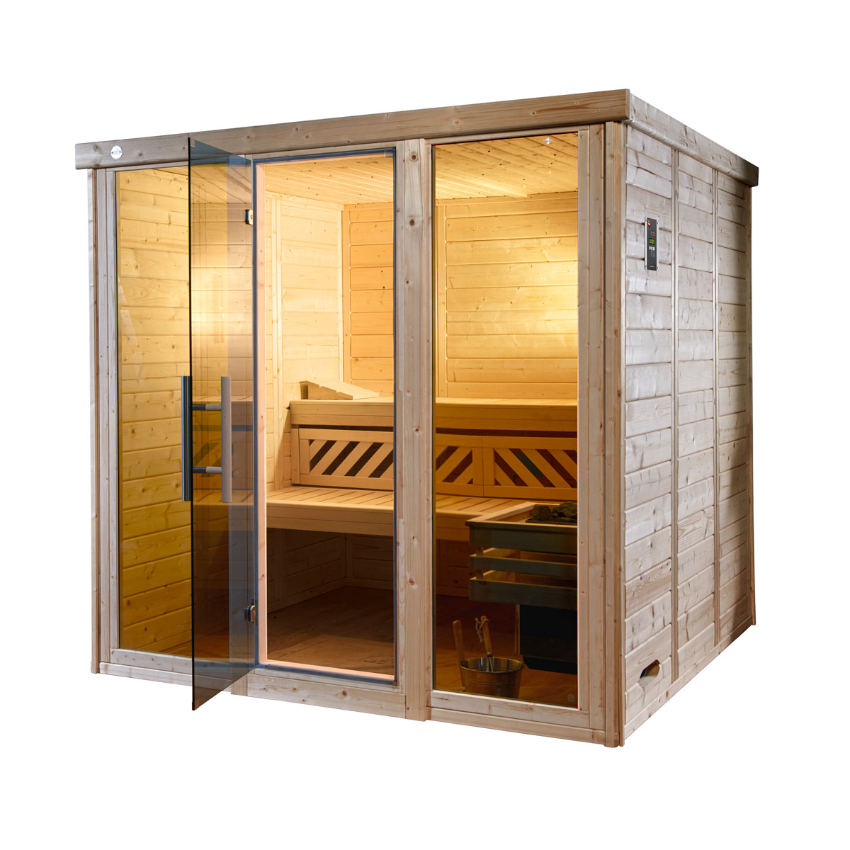 Weka Desgin-Sauna „Kemi Panorama 3“, 7,5 kW, Bio Bild 1