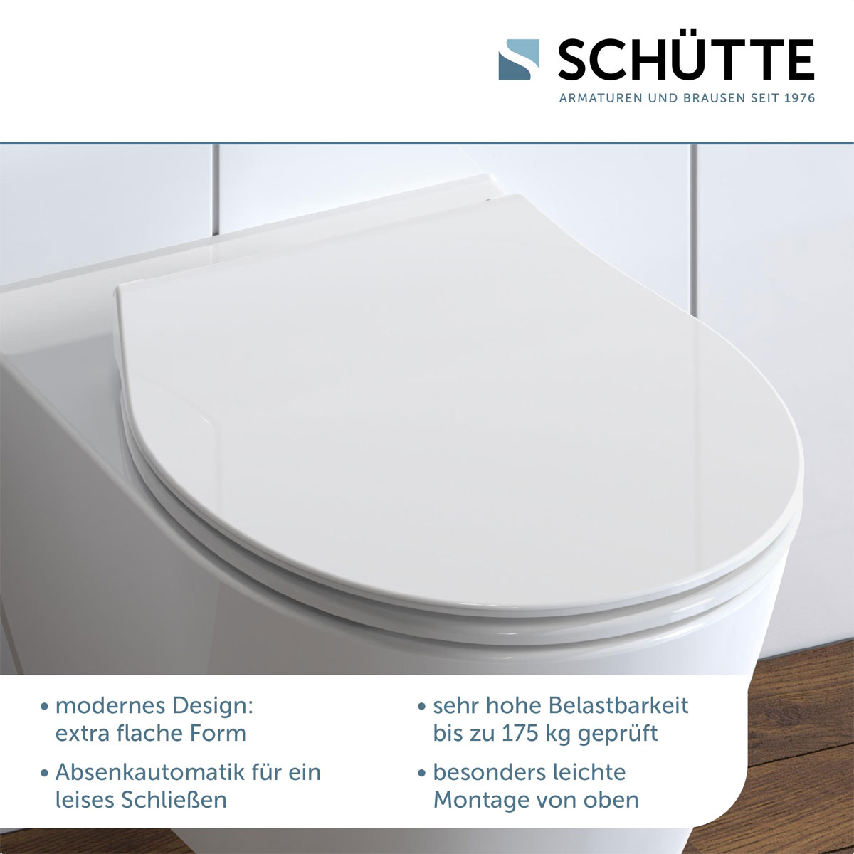 Schütte Duroplast WC-Sitz SLIM WHITE mit Absenkautomatik und Schnellverschluss Bild 8
