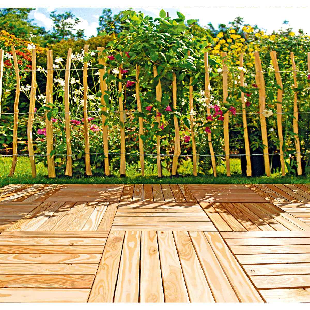 Rollzaun Natur 90 x 500 cm Staketen 90 cm Bild 2