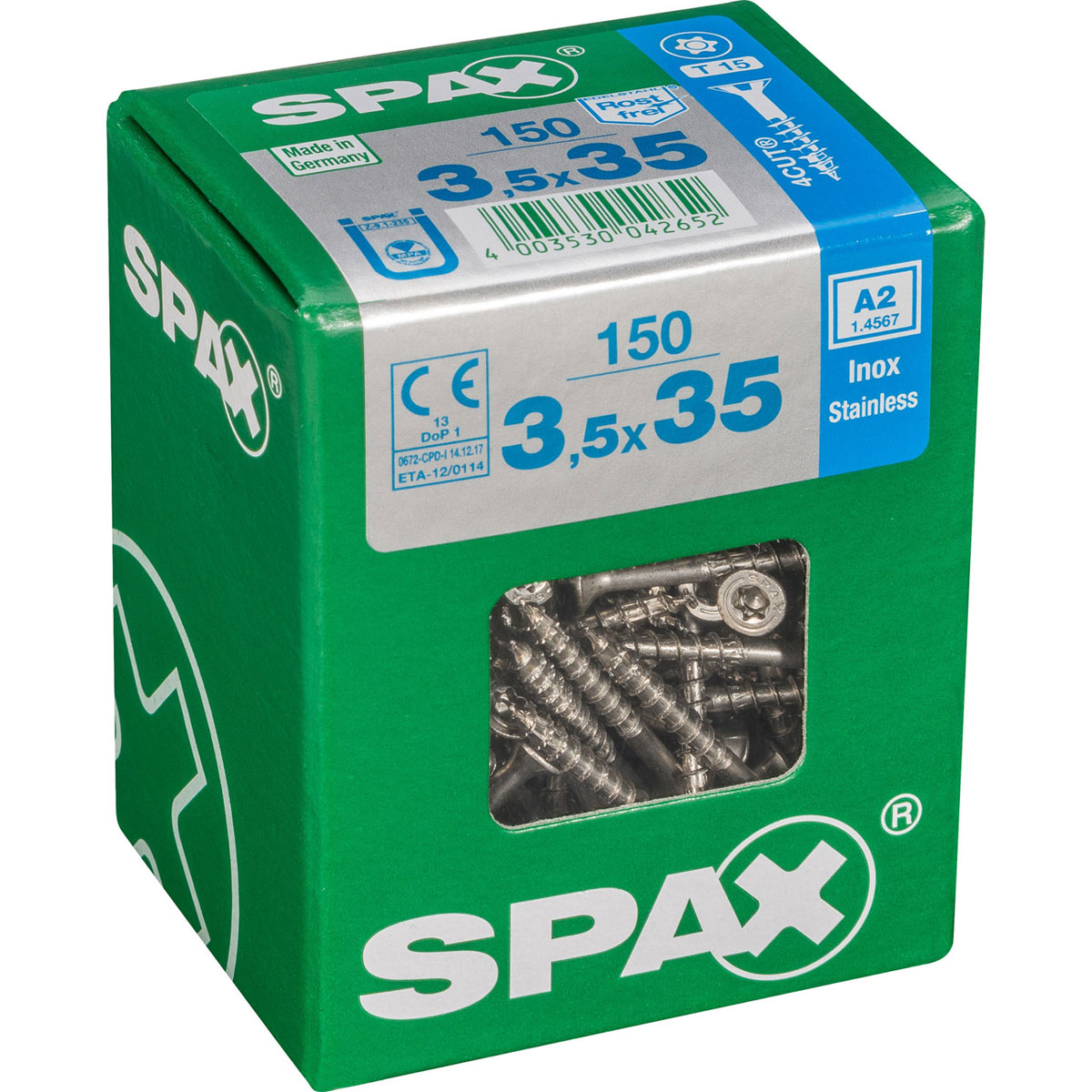 Spax Edelstahlschrauben Senkkopf 3,5 x 35 LP 150 Stück Bild 2