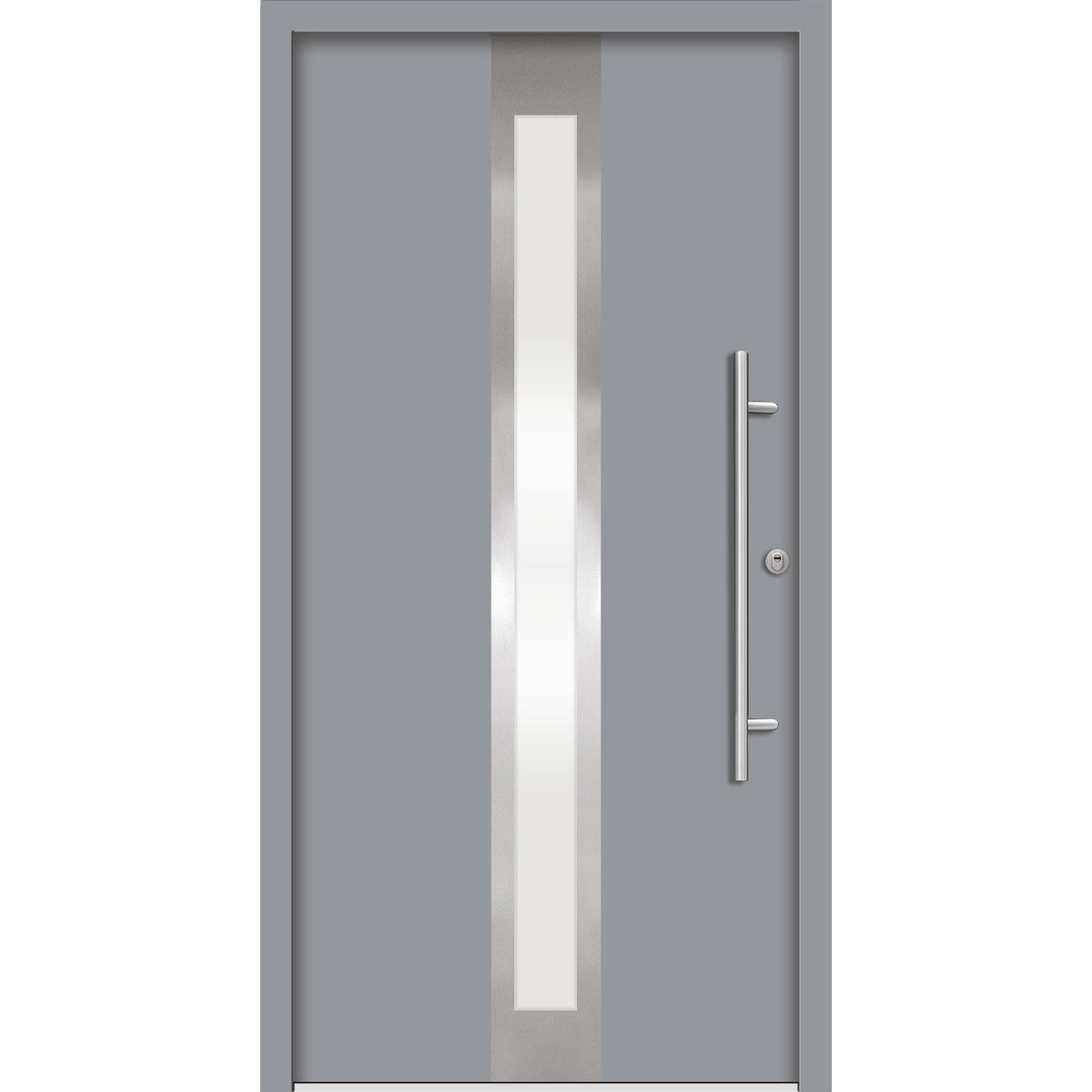 SplenDoor  Premium-Haustür Passivedoor Stockholm RC2 energiesparend einbruchsicher grau 110 x 210 cm rechts Bild 1