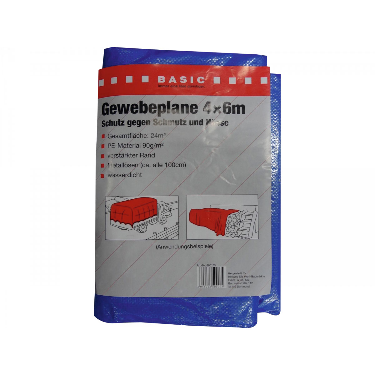 Basic Gewebeplane 3 x 4 m blau 12 m²