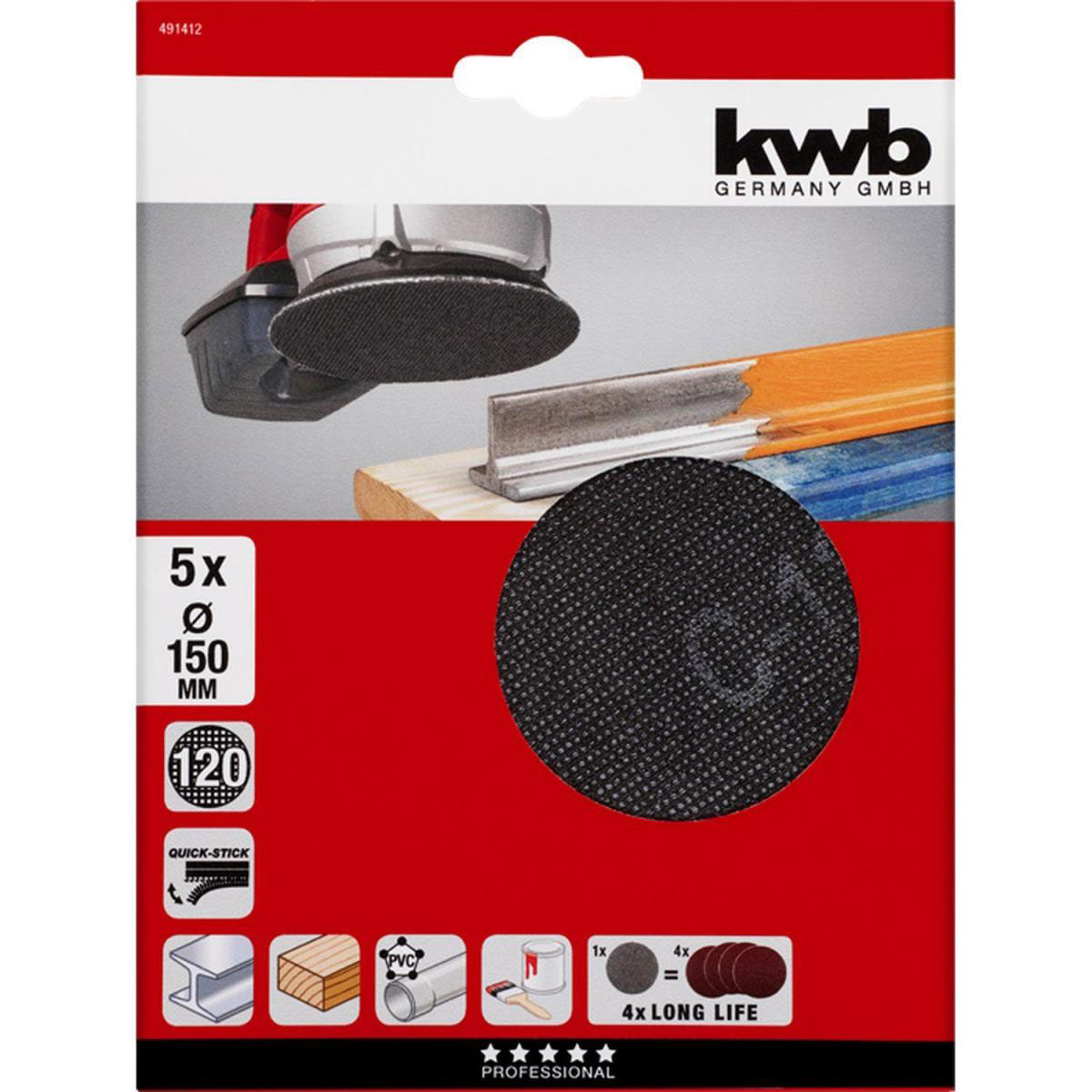 kwb  Gitterleinen für Exzenterschleifer Durchmesser 150 mm K120 Bild 2