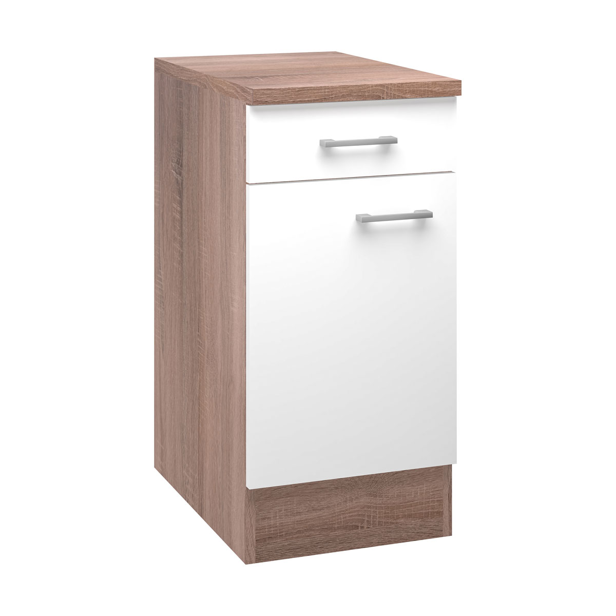 Flex-Well Küchenunterschrank „Samoa“, 40x85x60 cm, weiß/Sonoma Eiche Bild 1