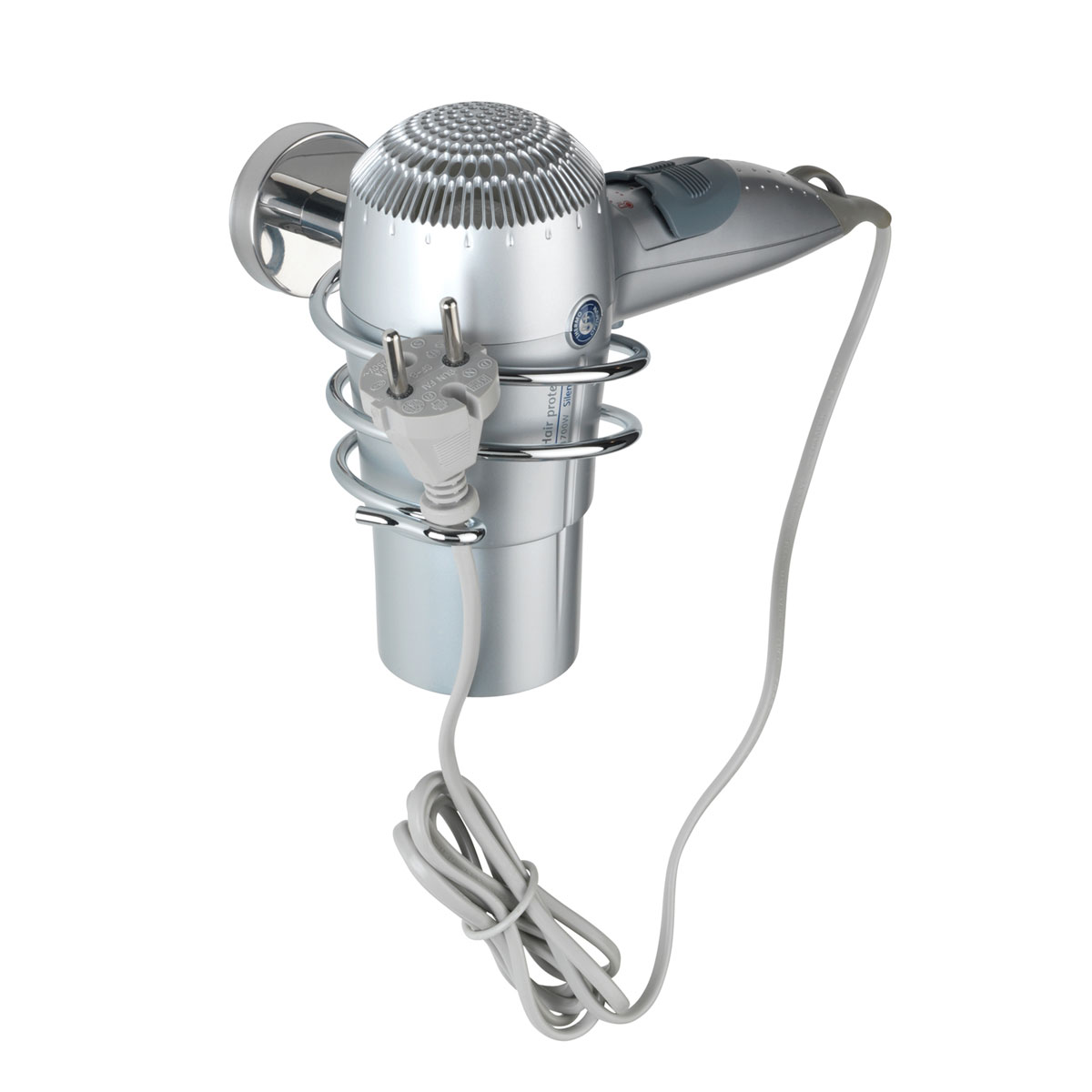 Wenko Haartrocknerhalter Bosio Glänzend Edelstahl