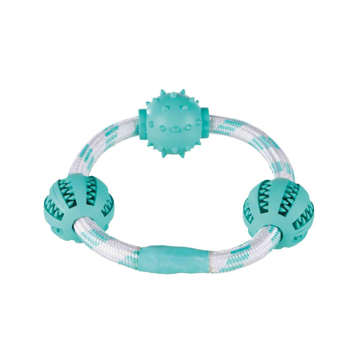 Trixie Baumwollgemisch Spielring mit Bällen, Ø20 cm