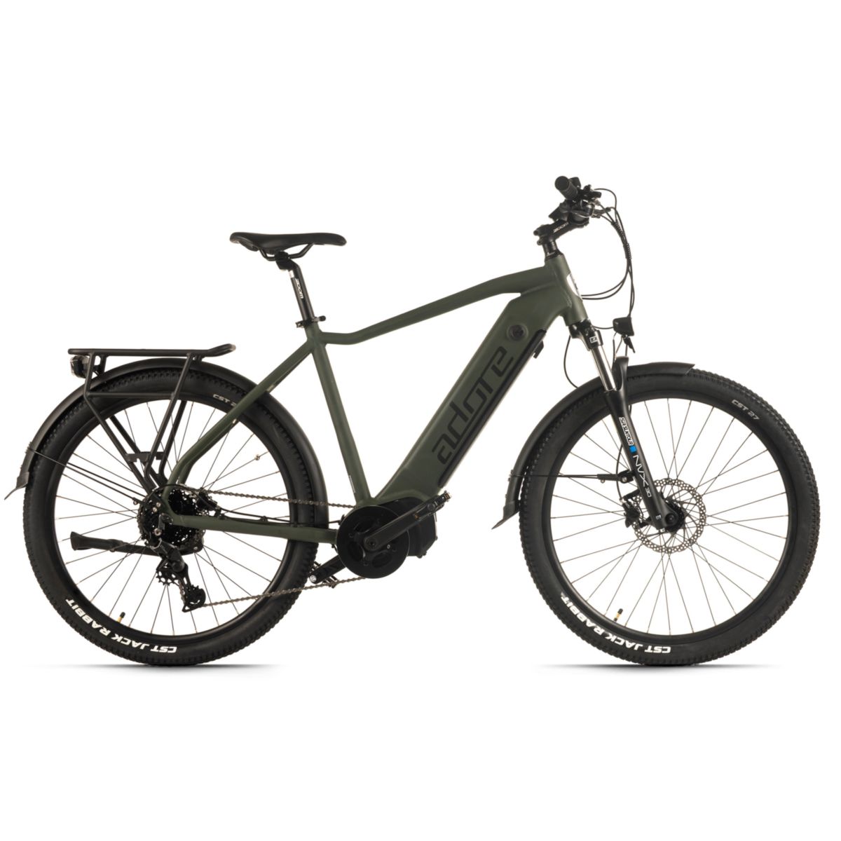 Adore E-SUV 27,58" Alu Trekkingfahrrad STX-600 Mittelmotor 85NM / 15Ah Olivgrün matt