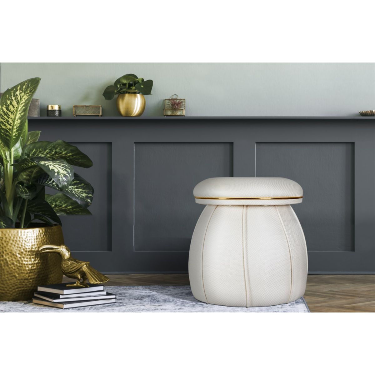 Hocker Corin 145 elfenbein gold Bild 3