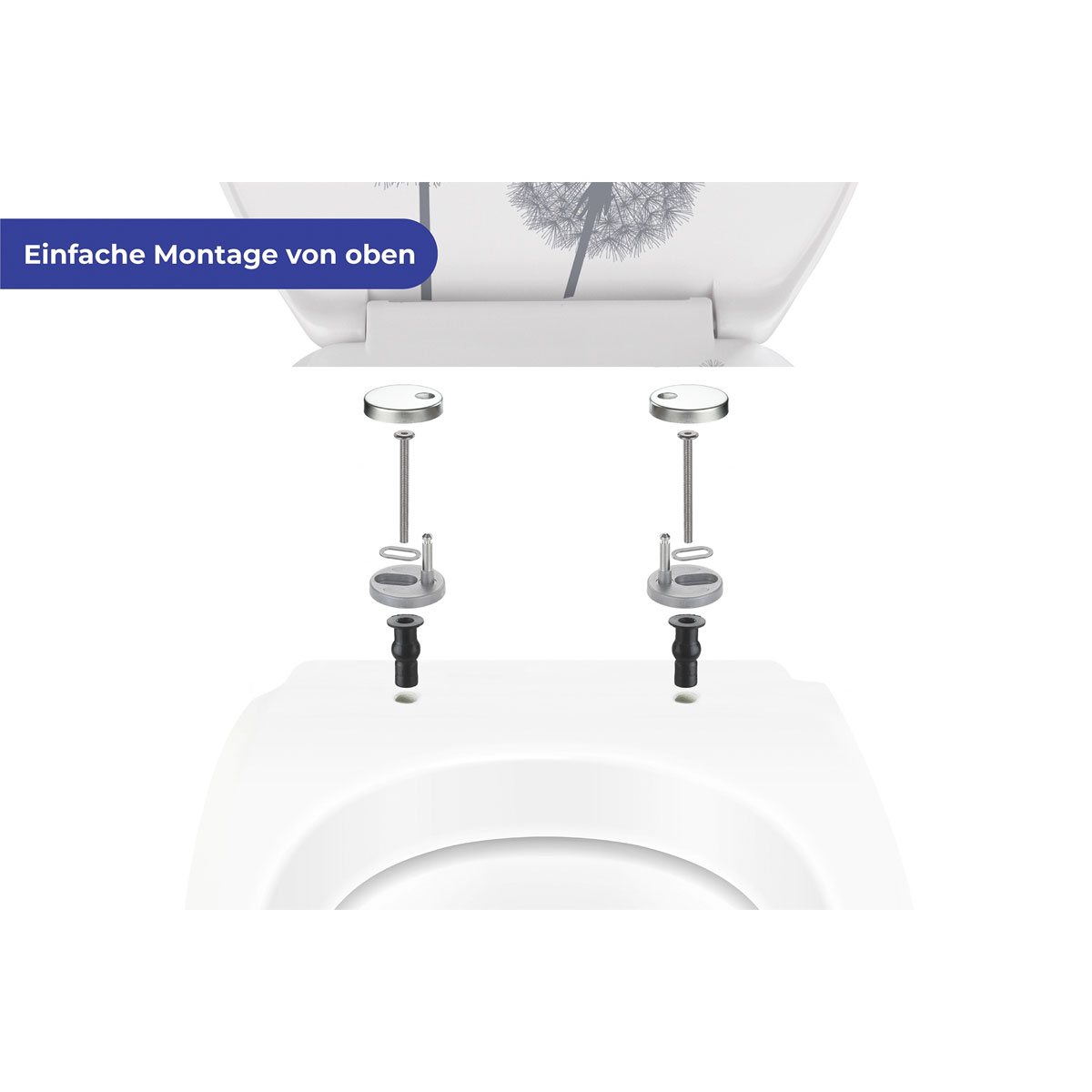 Wenko  Premium WC-Sitz Astera aus antibakteriellem Duroplast mit Absenkautomatik Bild 3