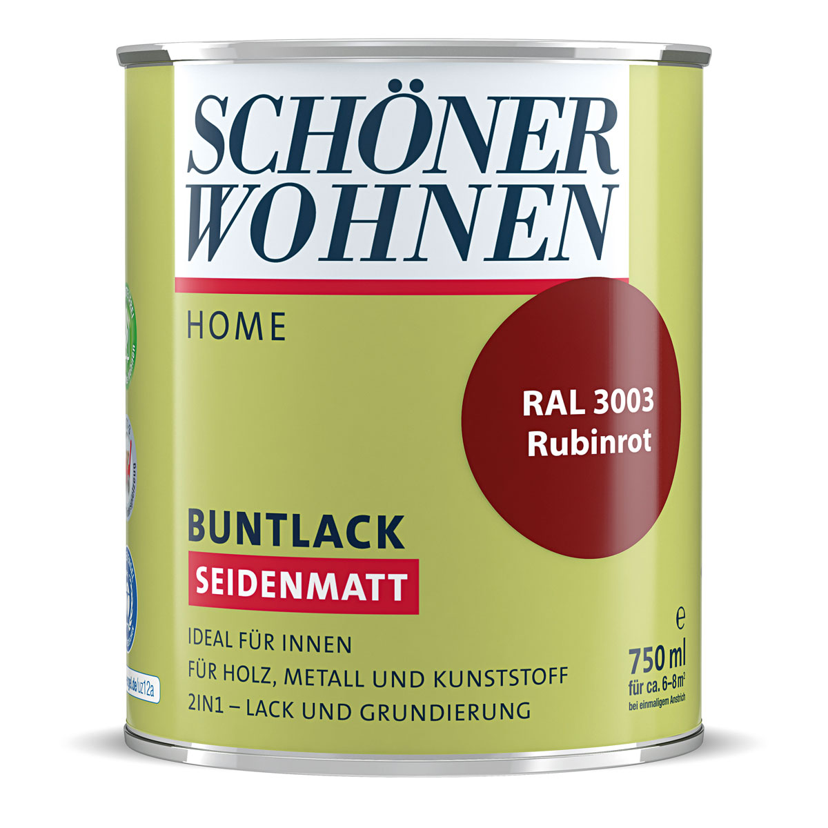 Schöner Wohnen Farbe Buntlack Home rubinrot seidenmatt 750 ml