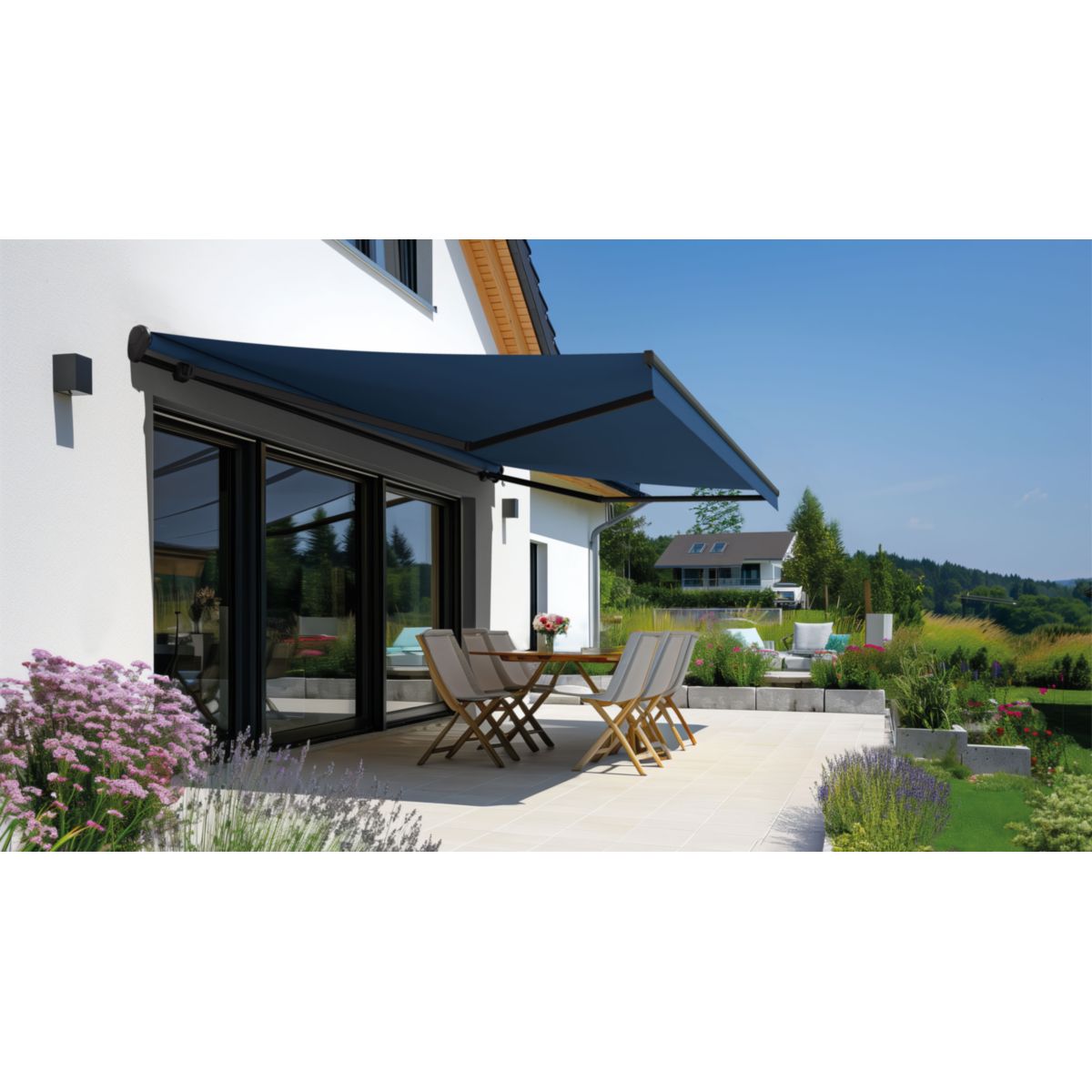 Durabil Gelenkarmmarkise Passat anthrazit 400x300 cm, Design Beach Waves