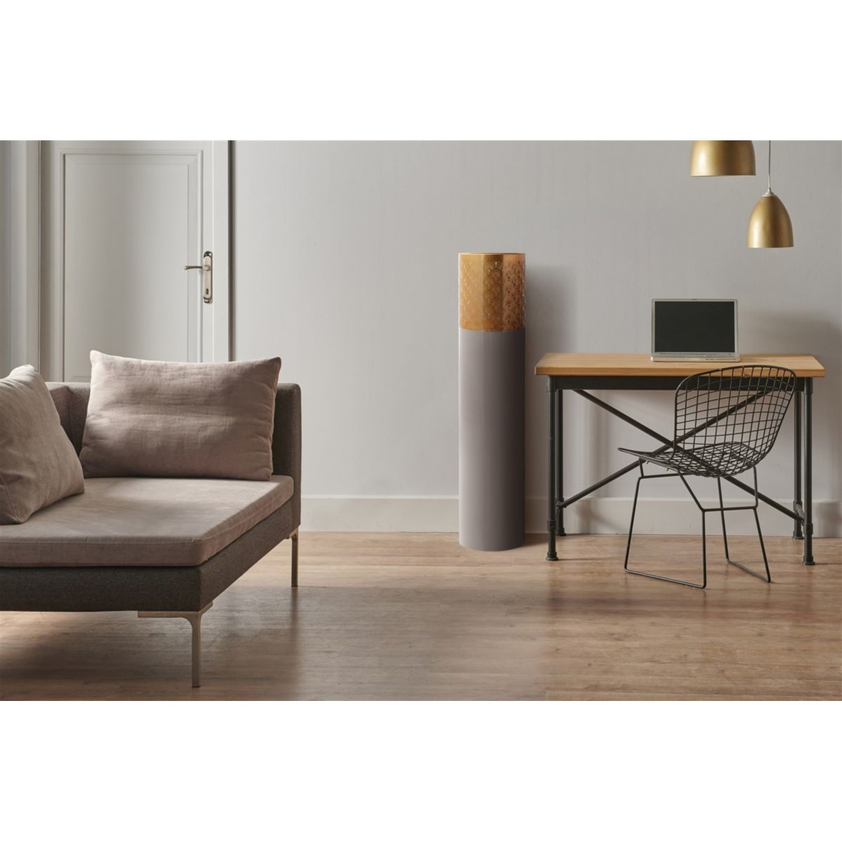 Bodenvase Art Deco 1145 grau gold Bild 2