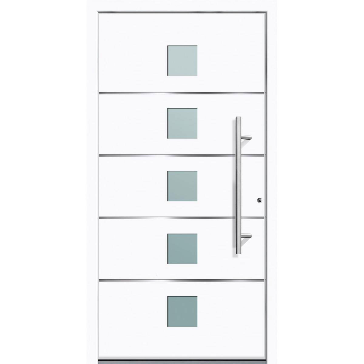 Aluminium Sicherheits-Haustür Triest Superior 60 mm weiß 100 x 210 cm Anschlag rechts inkl Griffset