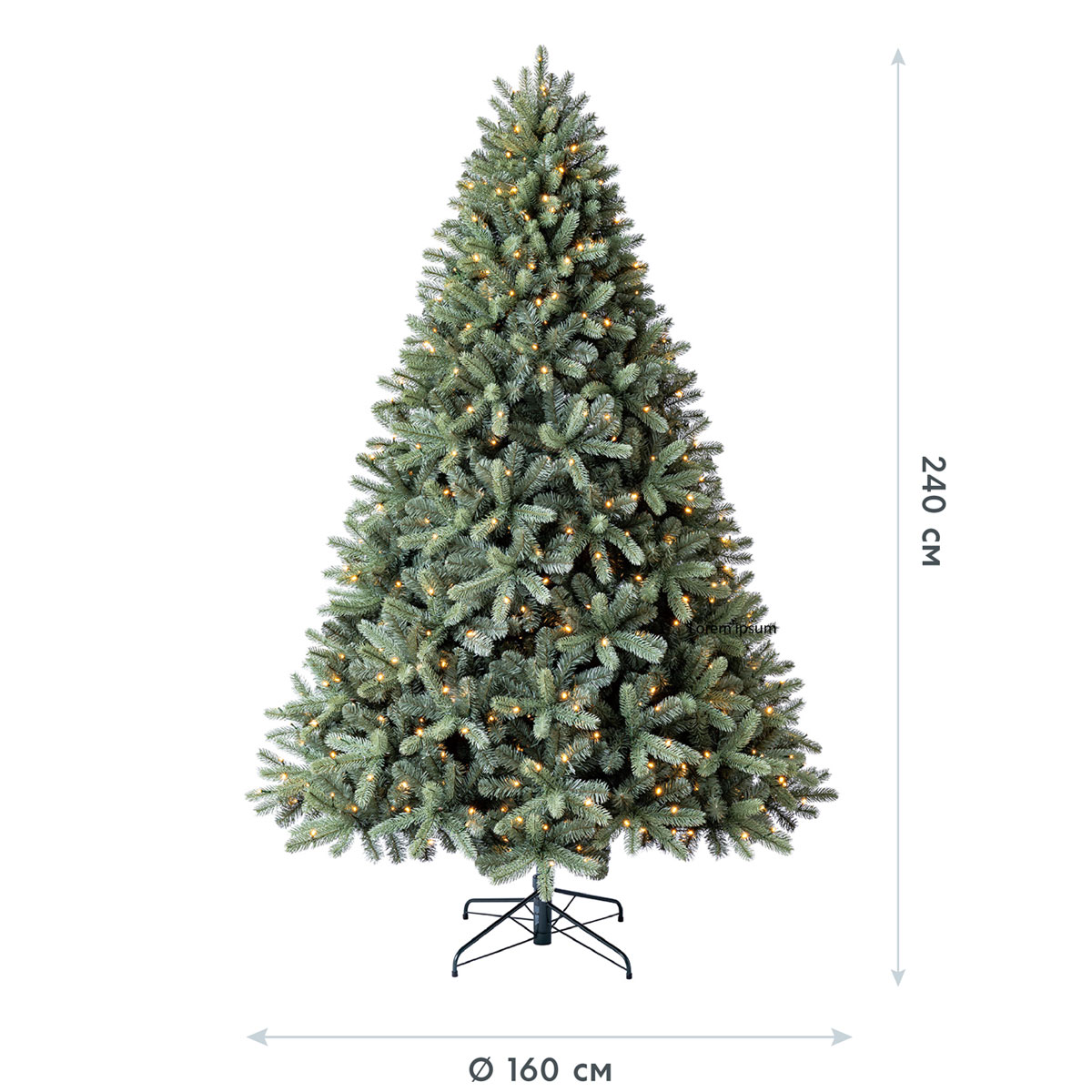Evergreen Künstlicher Weihnachtsbaum Vermont Fichte inkl. LEDs 160x240cm Grün