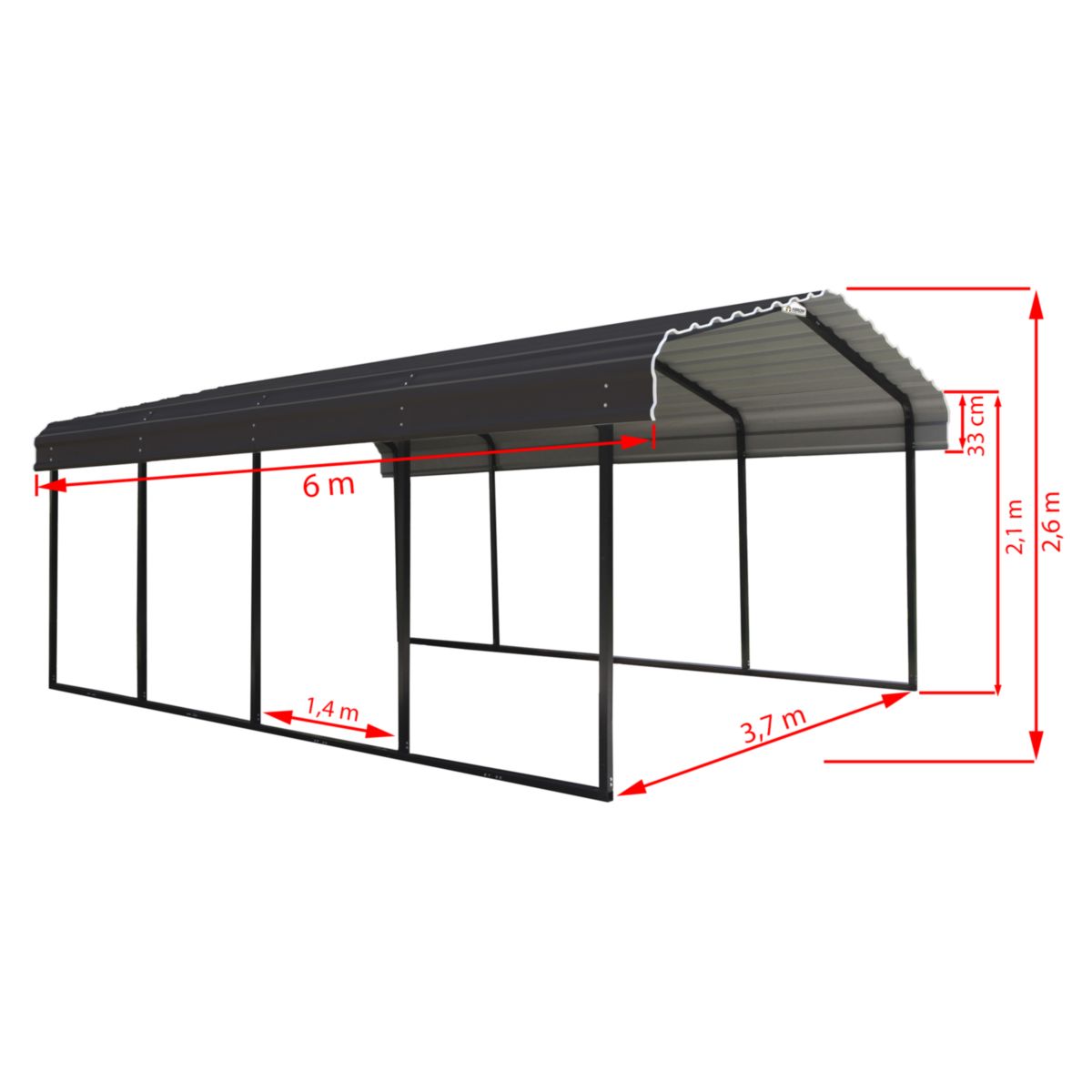 ShelterLogic Carport Rom 600x370x260 cm Bild 3