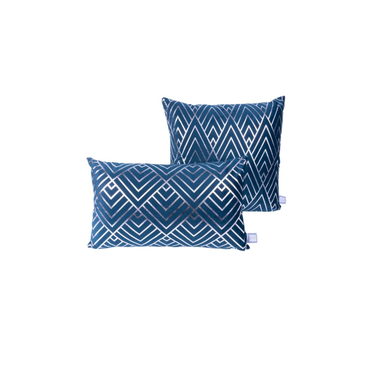 Dekokissen Prisma 225 2er-Set blau / silber