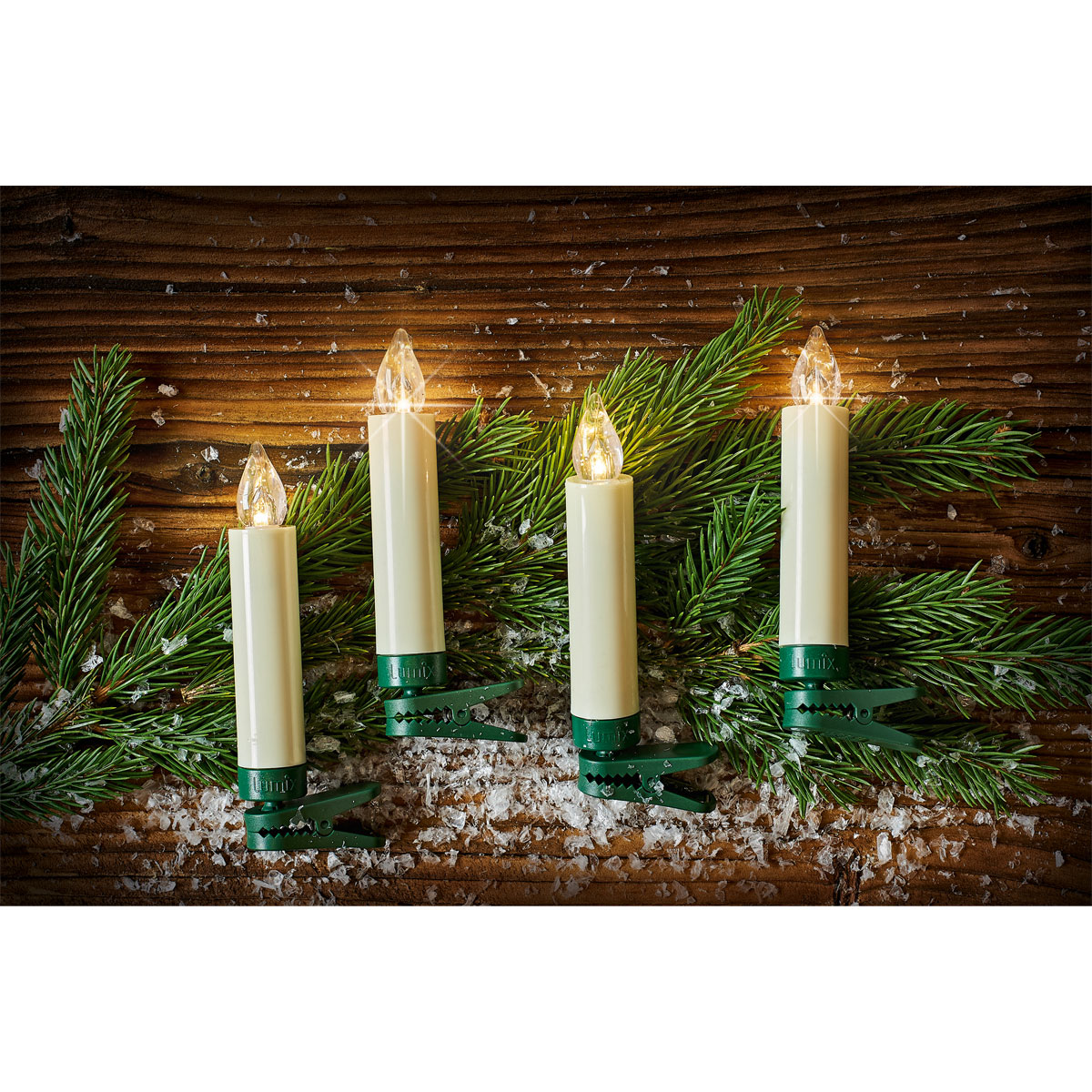 Krinner Christbaumkerzen LED Lumix Classic Mini Basis 12er Set Bild 2