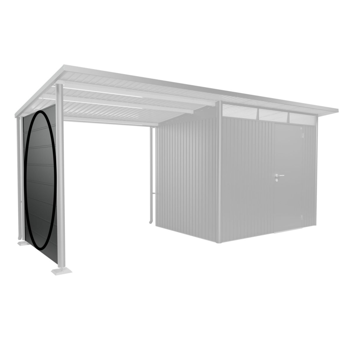 Biohort Seitenwand für Seitendach GHA A1/A5 dunkelgrau-metallic