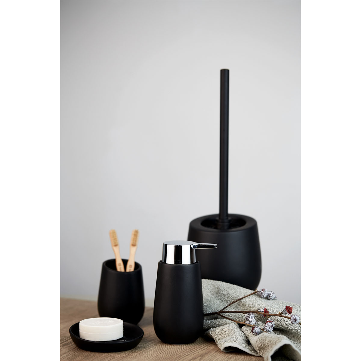 Wenko  Bad-Accessoire-Set Badi Schwarz Keramik Bild 6