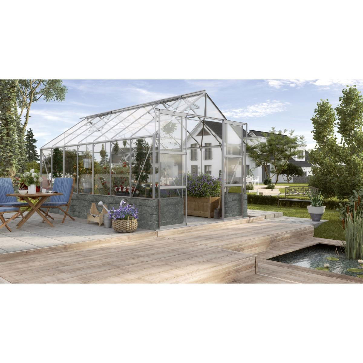 Vitavia Gewächshaus Cassandra 11,5m² 3 mm silber-schwarz