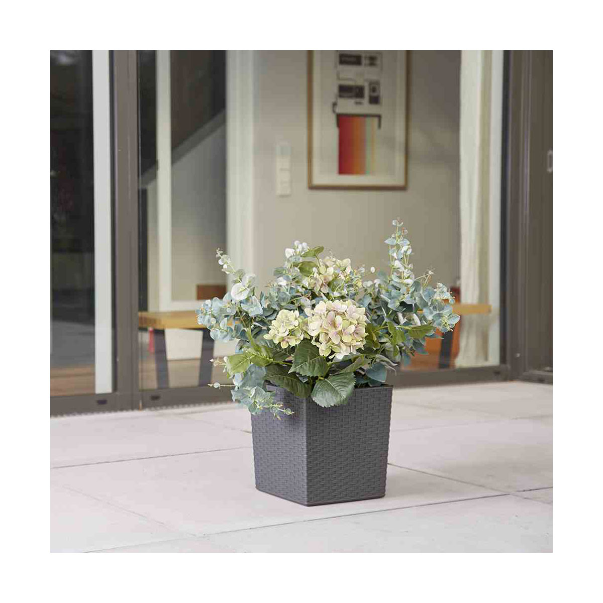 Siena Garden Pflanzgefäß Marle 30 x 30 x 31 cm graphit Rattanoptik Bild 3