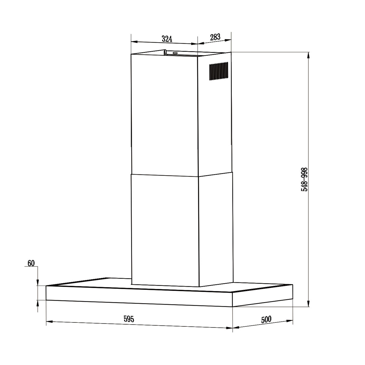 respekta Haube Edelstahl 60cm EEK A++9 Leistungsstufen LED-Beleuchtung Bild 3