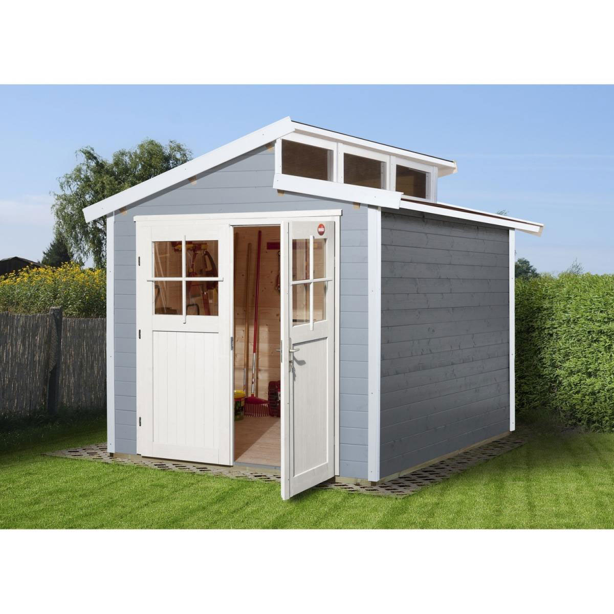 Weka Gartenhaus 226 267 x 261 x 252 cm grau Bild 1