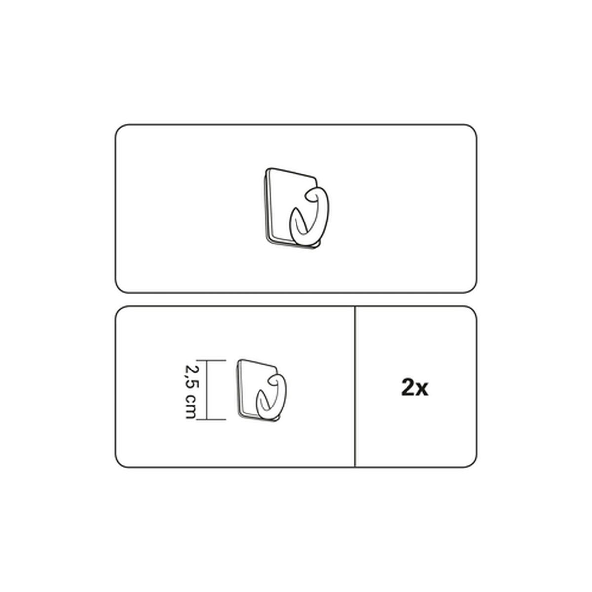 Gardinia Raffhaken selbstklebend 2,5 cm weiß Bild 2
