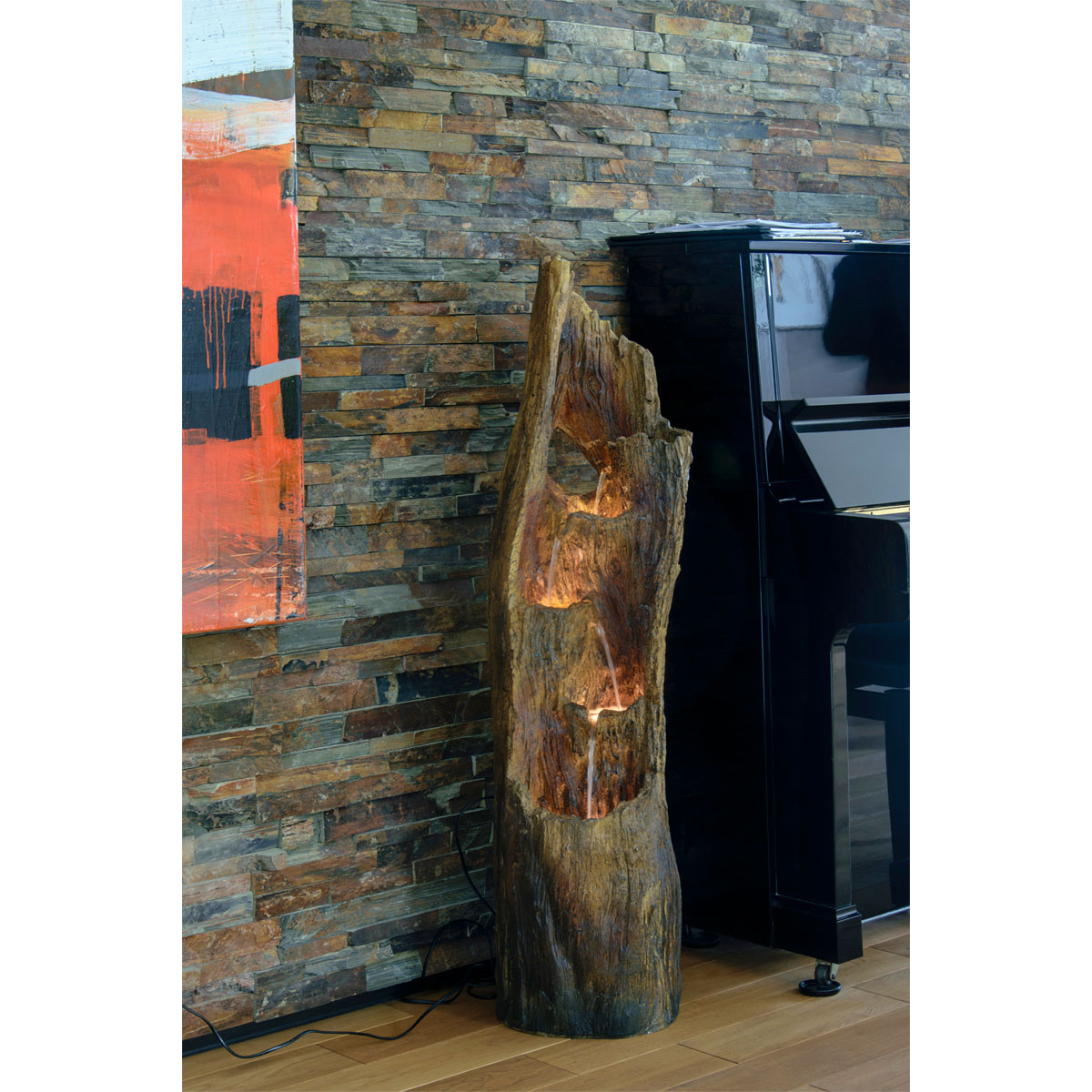 dobar XL Design-Gartenbrunnen 30 x 124,5 x 34 cm braun Bild 7