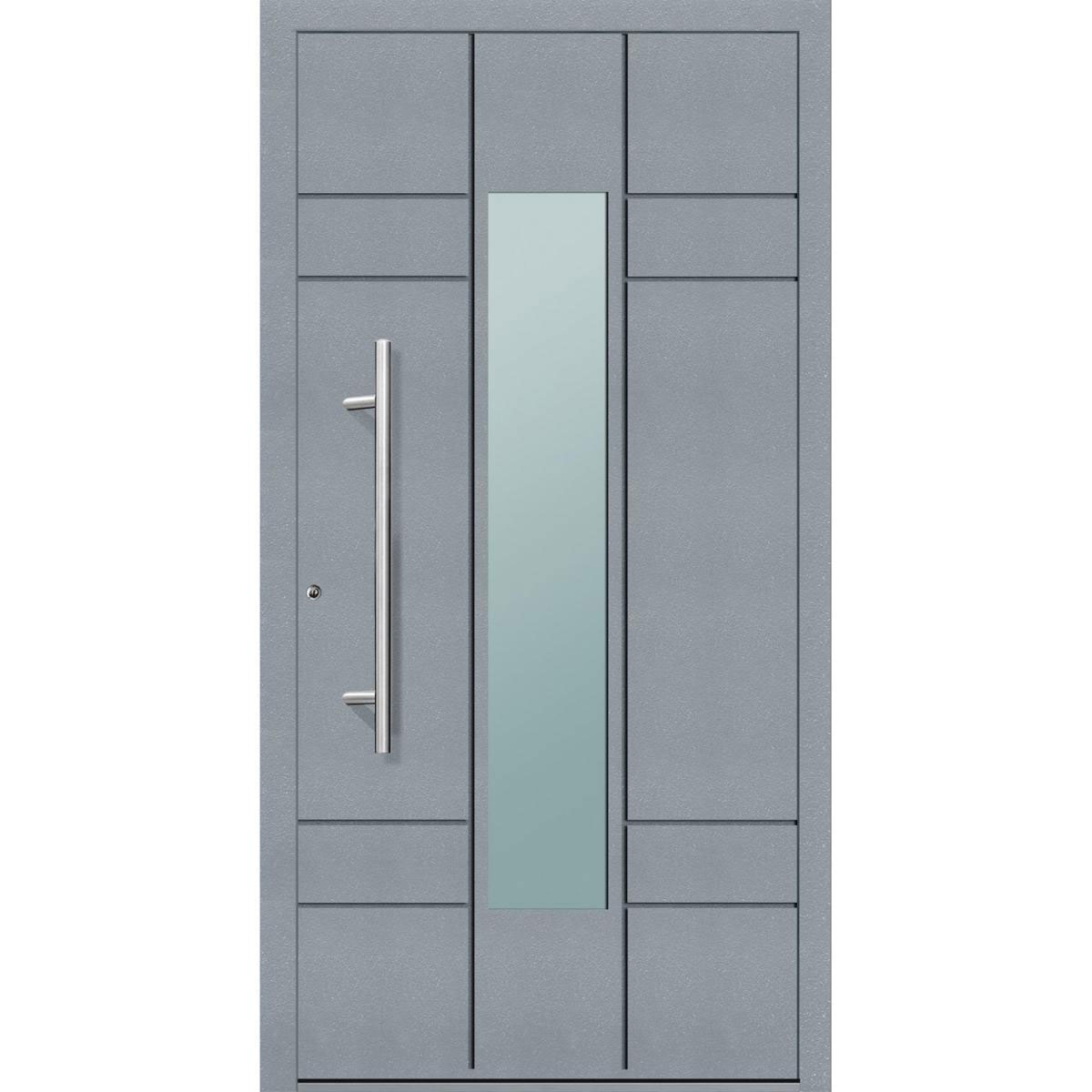 Aluminium Sicherheits-Haustür Como Exklusiv 75 mm grau 100 x 210 cm Anschlag links inkl Griffset Bild 1