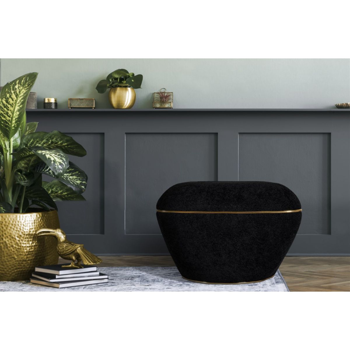 Kayoom Hocker Contessa 135 Schwarz / Gold Bild 3