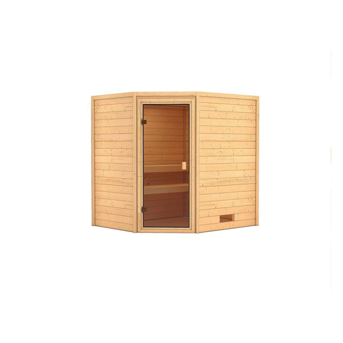 Karibu Systemsauna Mia Eckeinstieg ohne Kranz ohne Ofen Bild 2