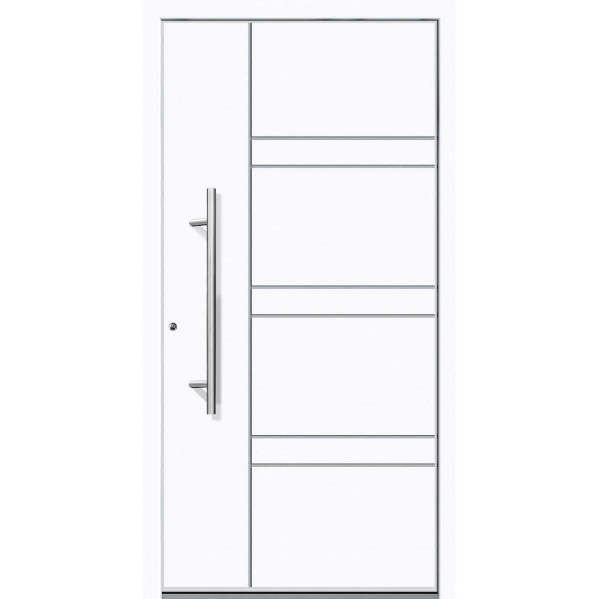 Aluminium Sicherheits-Haustür Cagliari Superior 60 mm weiß 100 x 210 cm Anschlag rechts inkl Griffset