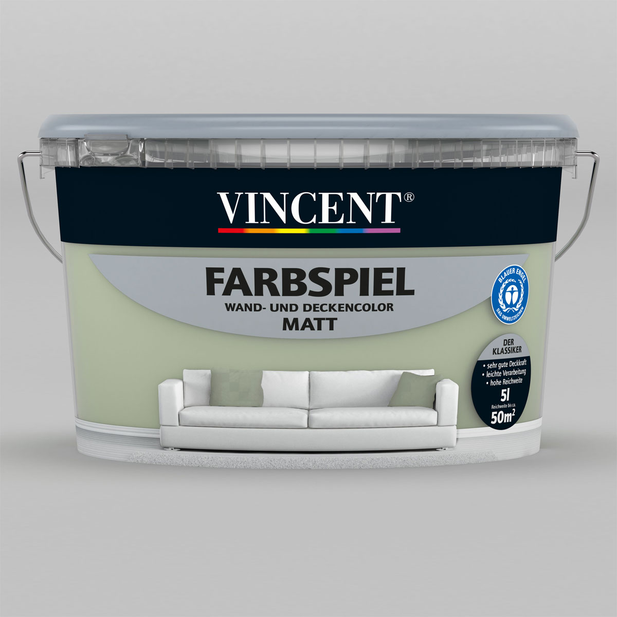 Vincent Farbspiel Salbeigrün matt 5 L