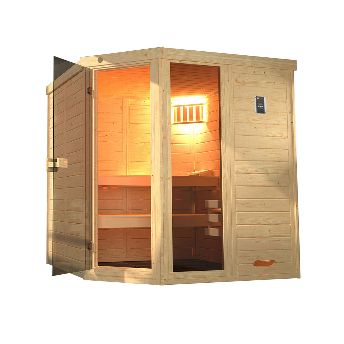 Weka  Premium Massivholz-Elementsauna Kemi Größe 1 Sparset 7,5 kW OS