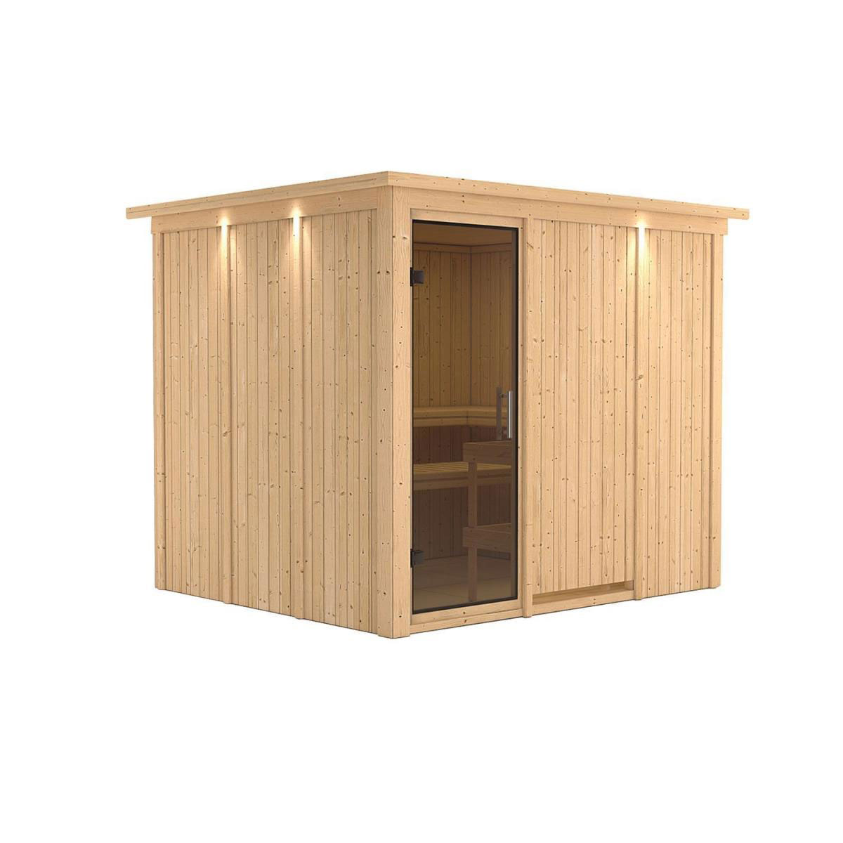 Karibu Gobin Fronteinstieg ohne Ofen mit Kranz graphitfarbene Tür Bild 2