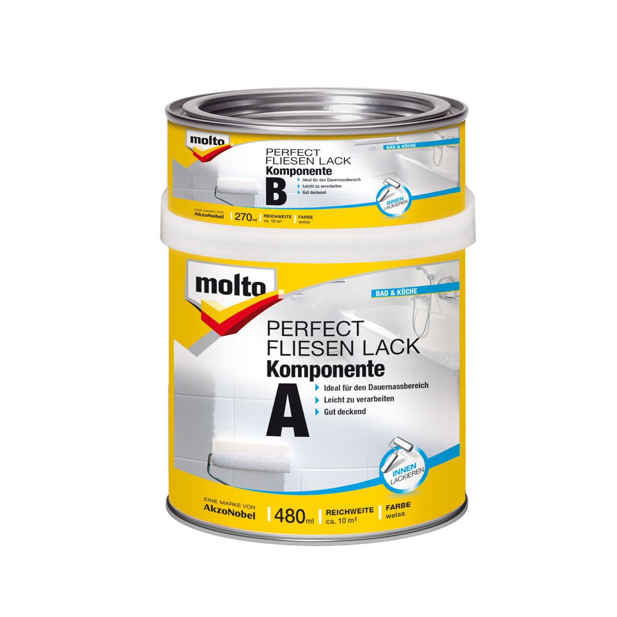 Molto  Fliesen-Lack weiß 0,75 L