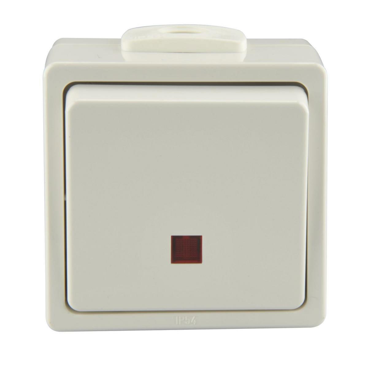 Feuchtraum Aufputz-Kontroll-/Wechselschalter Aquarius polarweiß